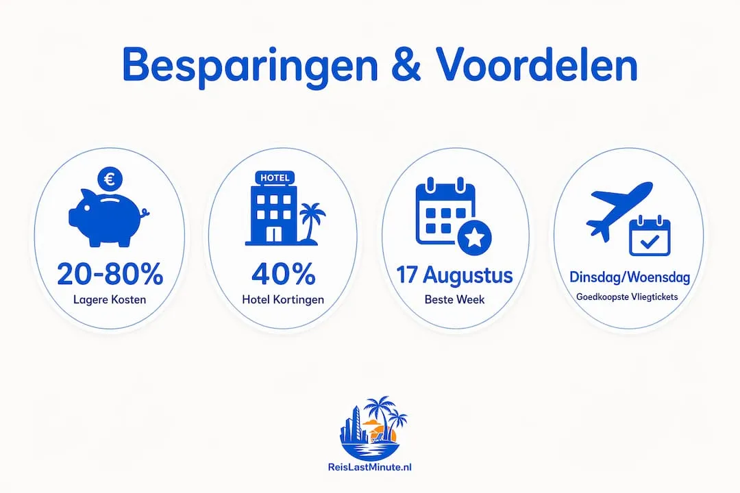 Overzicht: hoeveel kun je besparen én welke voordelen levert reizen buiten de schoolvakanties op?