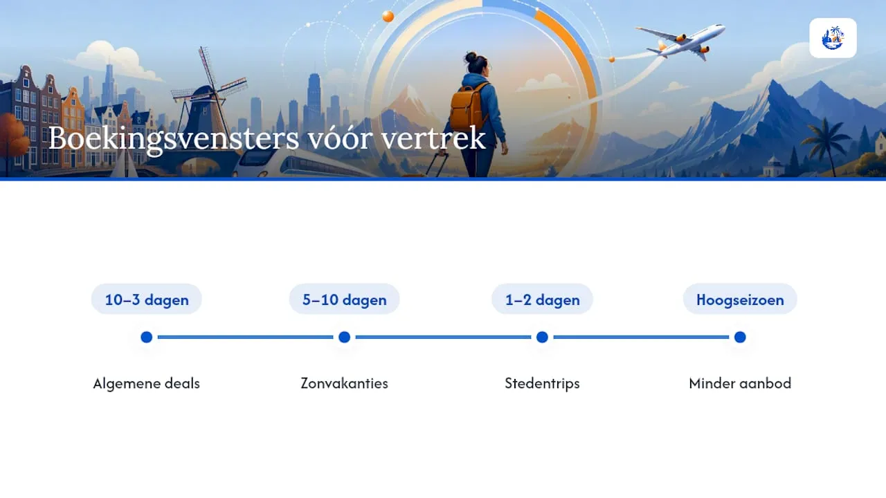 Tijdlijn met de beste momenten voor last-minute boekingen
