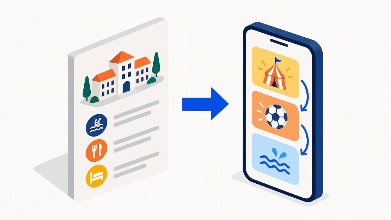 Illustratie van het actuele activiteitenprogramma in de park-app